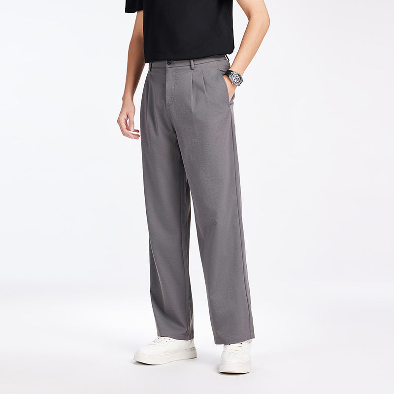 Herren Elegante Bundfalten-Stoffhose mit hoher Bundhöhe, Bügelfalte und geradem Bein Nord Taschen
