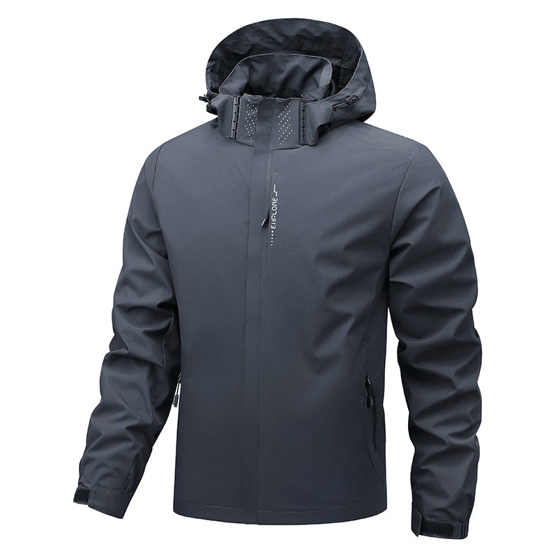 Herren Softshell-Übergangsjacke mit Kapuze, wasserabweisender Membran & verschweißten Nähten Nord Taschen