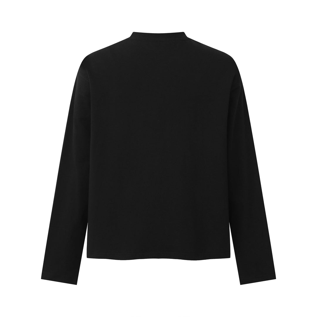 Damen Langarmshirt mit floralem Fotoprint und Oversize-Boxy-Schnitt Nord Taschen