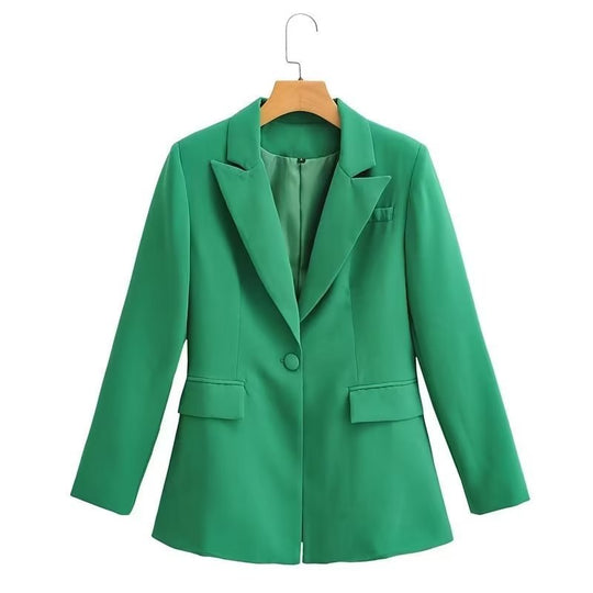 Damen Taillierter Zweiteiler‑Blazer mit konturierter Taille, markantem Revers und weiter Anzughose Nord Taschen