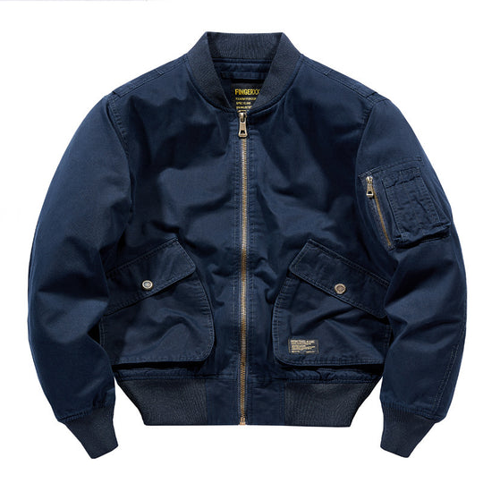 Herren Canvas-Bomberjacke im Utility-Stil mit Ärmeltasche und großem Klappen-Taschen-Design Nord Taschen