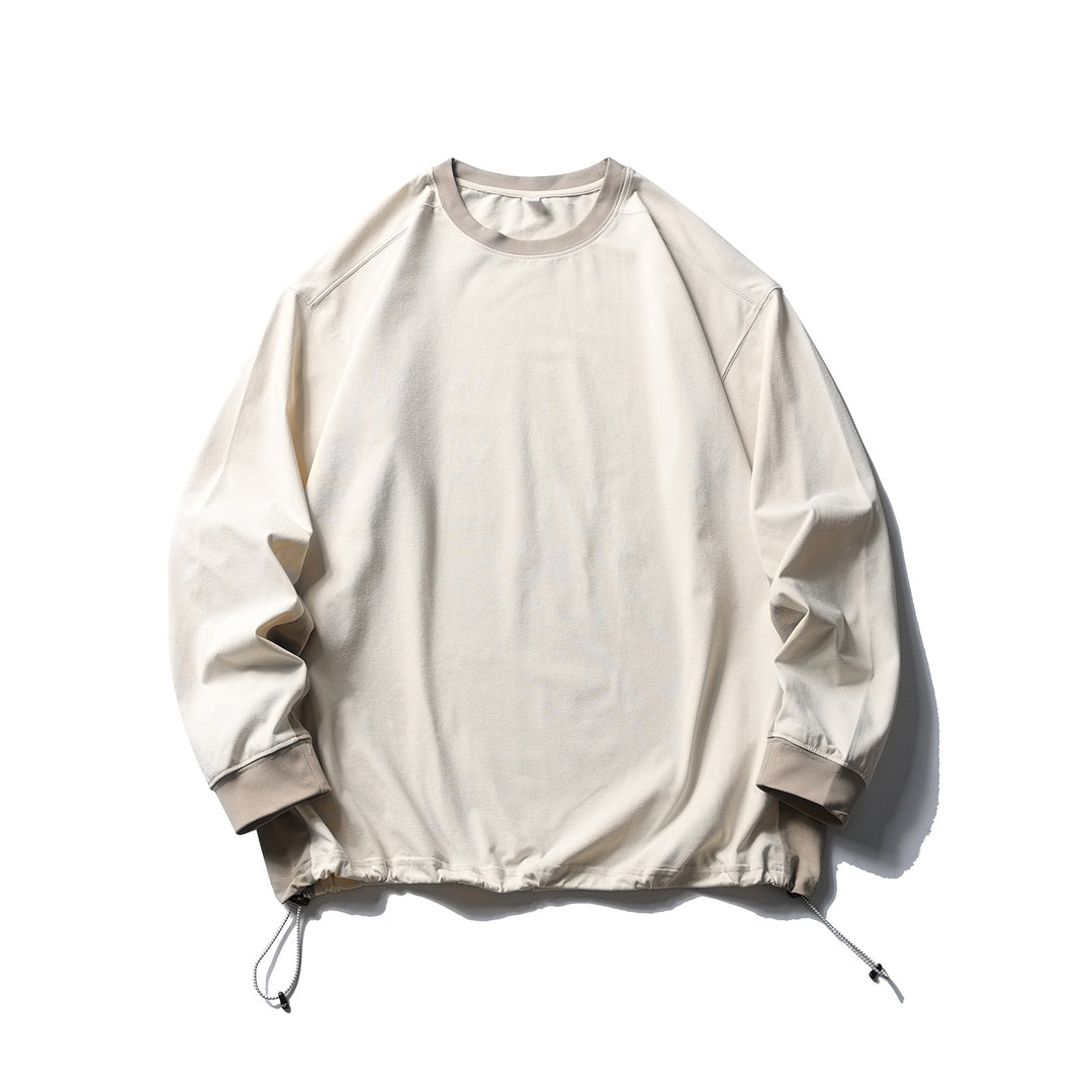 Unisex Oversize-Fleecepullover mit Kordelzugsaum und Kontrastkragen Nord Taschen