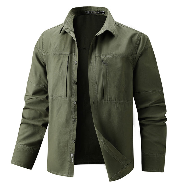 Herren  leichtes Outdoor-Hemdjacke mit zwei vertikalen Brust-Reißverschlusstaschen und verstärkten Schulterpassen Nord Taschen