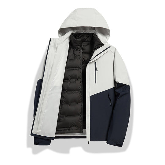 Damen 2-in-1 wasserdichte Winterjacke mit abnehmbarer Daunen-Innenweste Nord Taschen