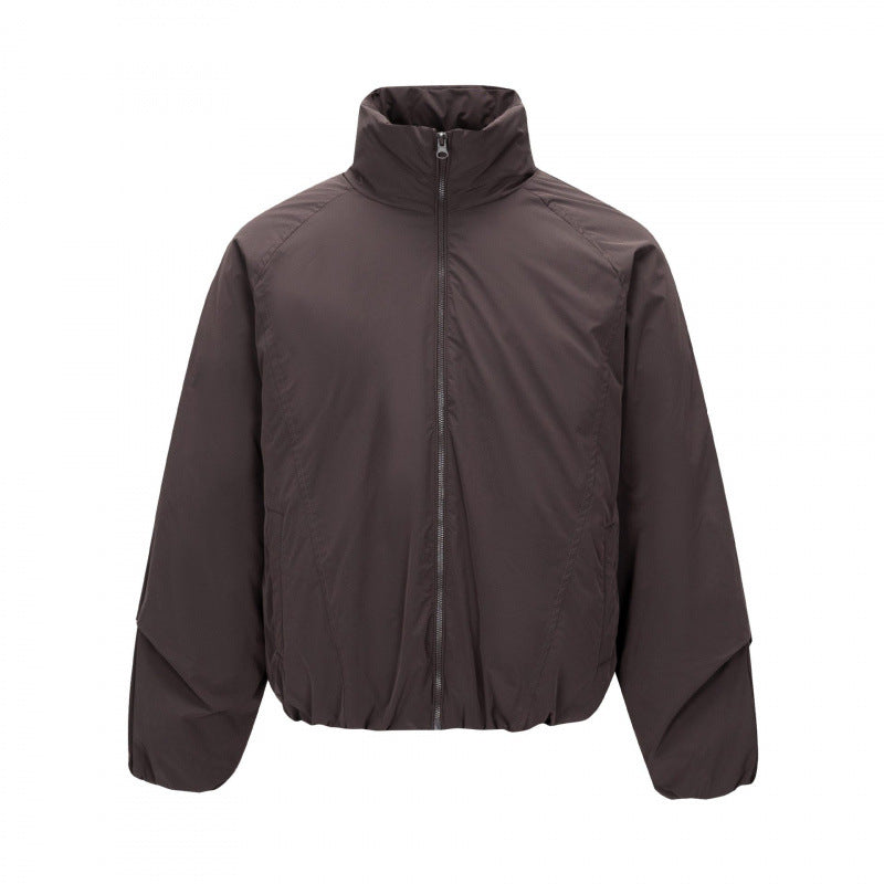 Unisex Kurz geschnittene leichte Windjacke im Boxy-Cut mit hohem Stehkragen und elastischem Saum Nord Taschen