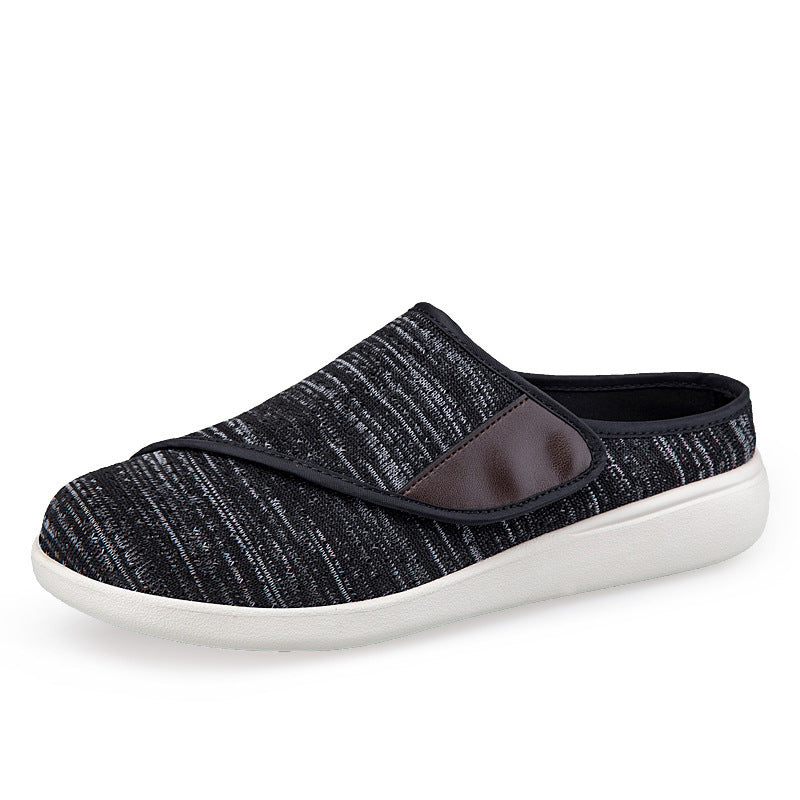 Herren nan orthopädischer Pantoffel mit verstellbarem Klettverschluss, atmungsaktivem Mesh und stoßdämpfender Schaumstoffsohle