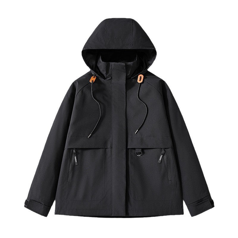 Herren Minimalistische Funktions-Kapuzenjacke mit verdeckten Reißverschlusstaschen & Kordelzug Nord Taschen