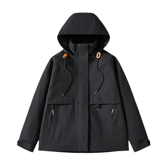 Herren Minimalistische Funktions-Kapuzenjacke mit verdeckten Reißverschlusstaschen & Kordelzug Nord Taschen