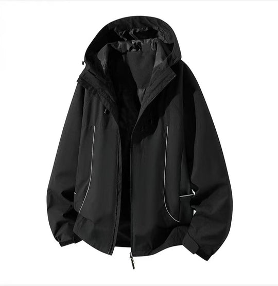 Herren Wasserdichte Kapuzen-Softshelljacke mit winddichtem Schnitt und Reißverschluss Nord Taschen