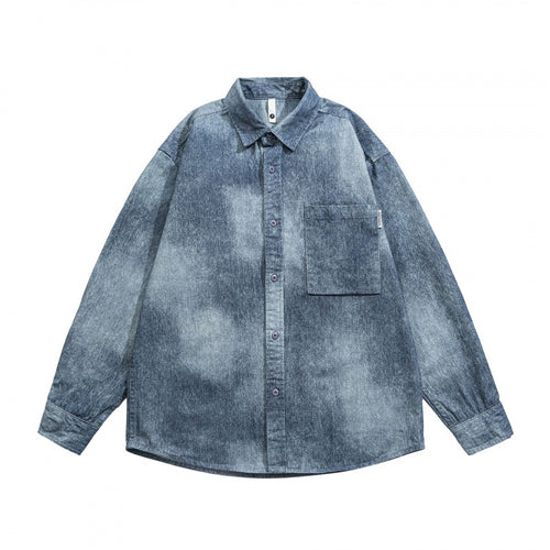 Unisex Oversize-Baumwollhemd mit Washed-Effekt und aufgesetzter Brusttasche Nord Taschen
