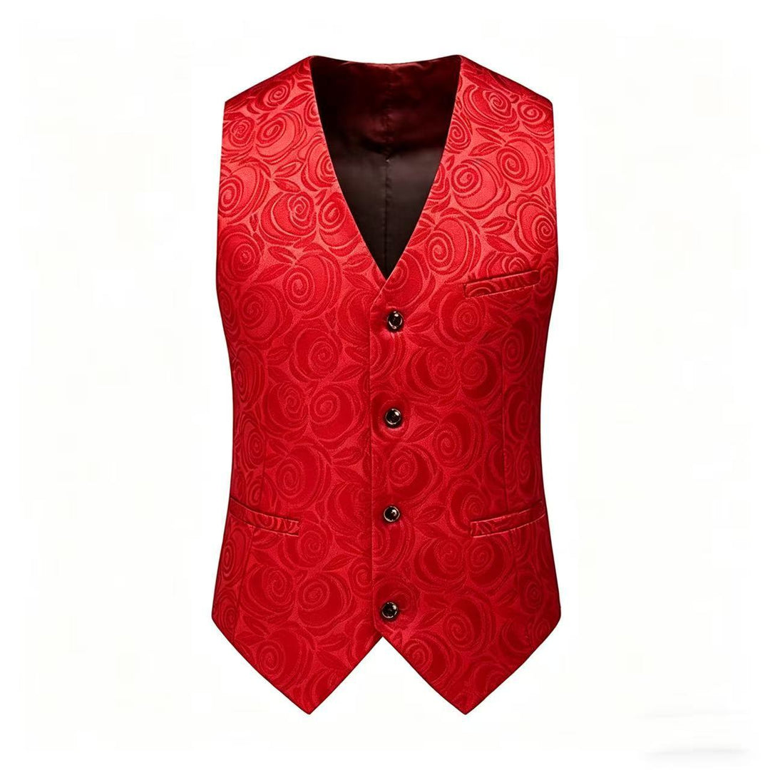 Herren Jacquardweste mit ornamentaler Struktur, spitz zulaufendem Saum und satinierter Rückseite Nord Taschen