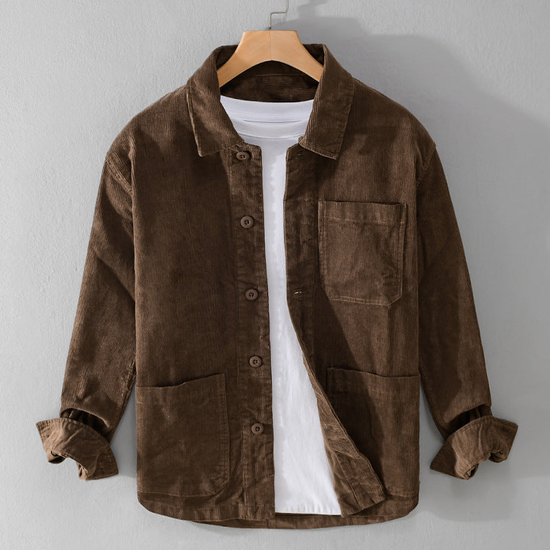 Herren Cord-Überhemdjacke mit aufgesetzten Taschen und legerem Schnitt Nord Taschen