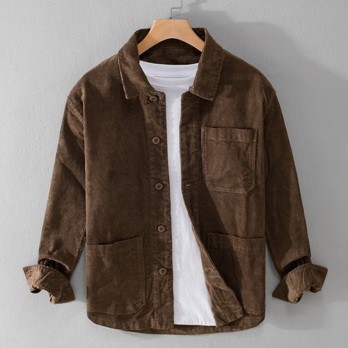 Herren Cord-Überhemdjacke mit aufgesetzten Taschen und legerem Schnitt Nord Taschen