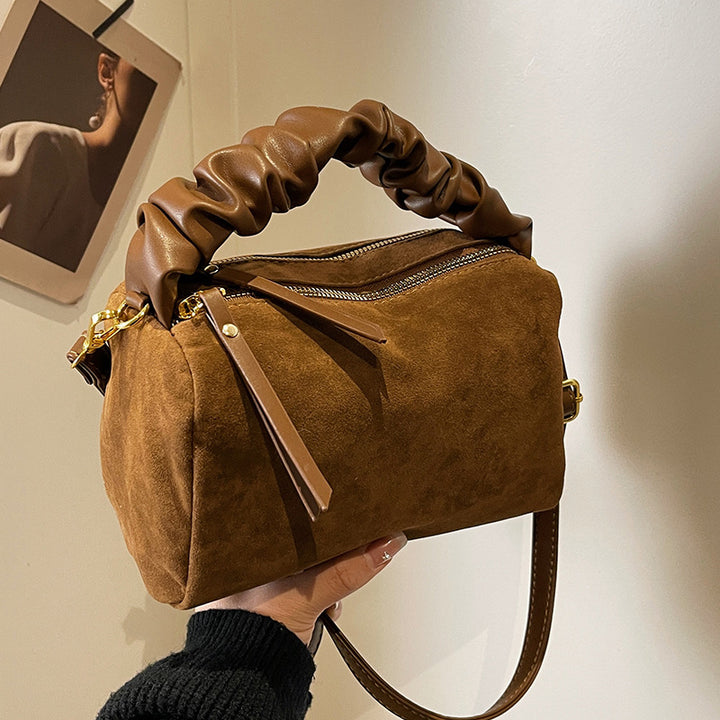 Damen praktische Abendtasche mit luxuriösem, strukturiertem Veloursleder und elegantem Tragegriff Nord Taschen