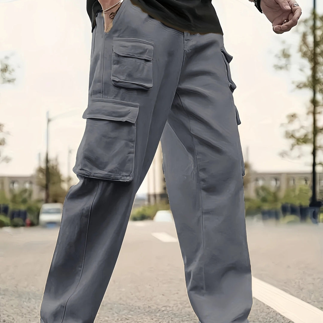 Herren Multifunktionale Cargo-Hose mit mehreren Klapptaschen und geradem Bein Nord Taschen