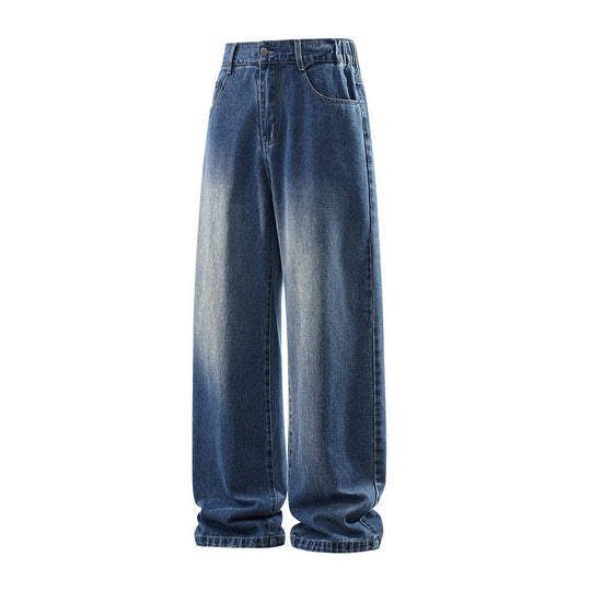 Damen Weite High‑Waist Baggy‑Jeans mit elastischem Bund und Used‑Look Nord Taschen