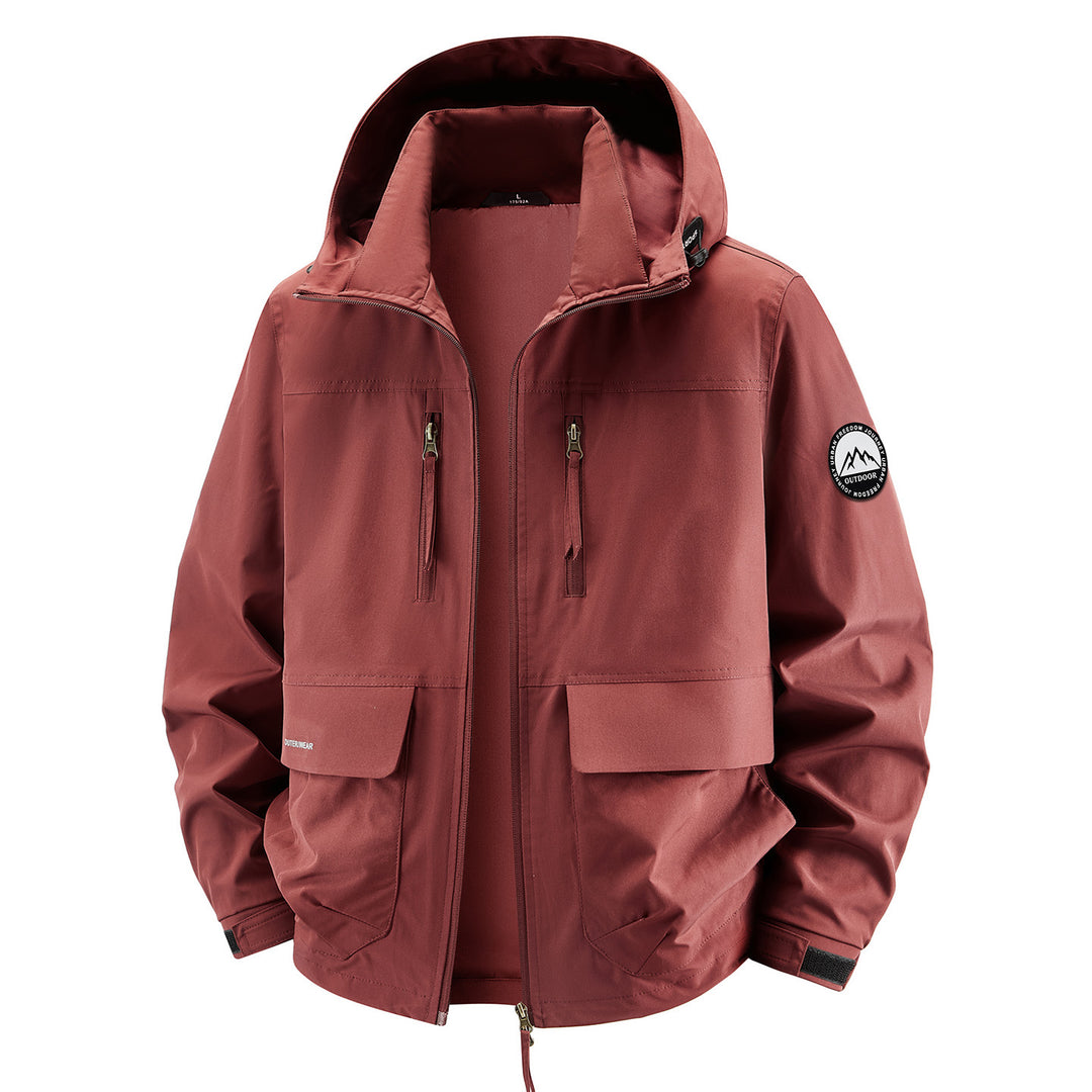 Herren Technische Kapuzen-Fieldjacke mit wasserabweisender Membran und Mehrfachtaschen Nord Taschen