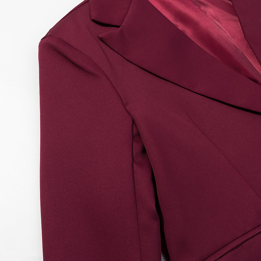 Damen Taillierter Ein-Knopf-Blazer mit softem Revers, gefütterter Innenseite und Pattentaschen Nord Taschen