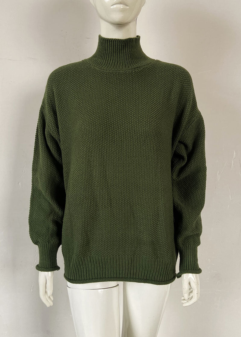 Damen Oversize Strickpullover mit hohem Rollkragen und strukturierter Maschenoptik Drune