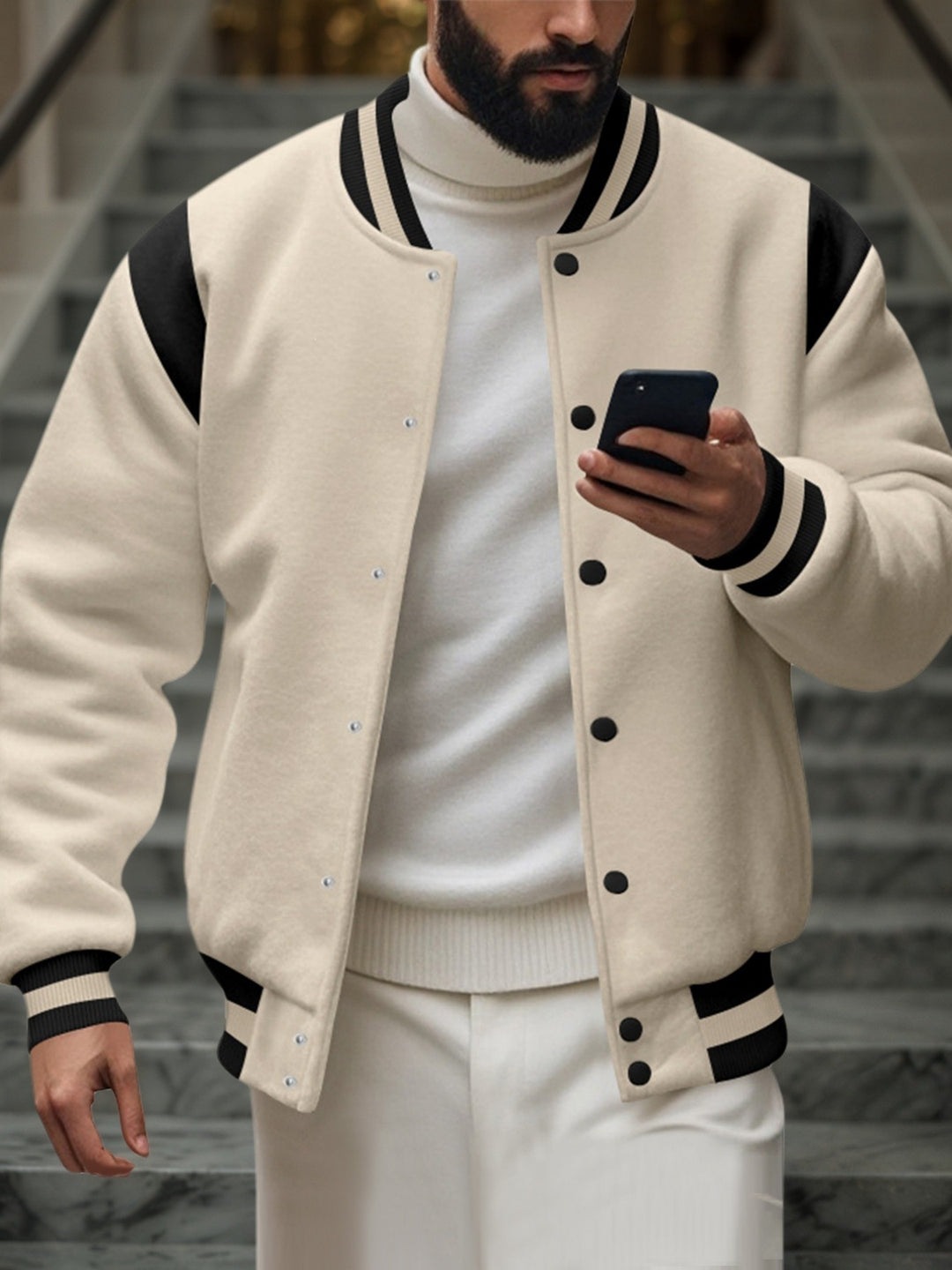 Herren Trendige Collegejacke Nord Taschen