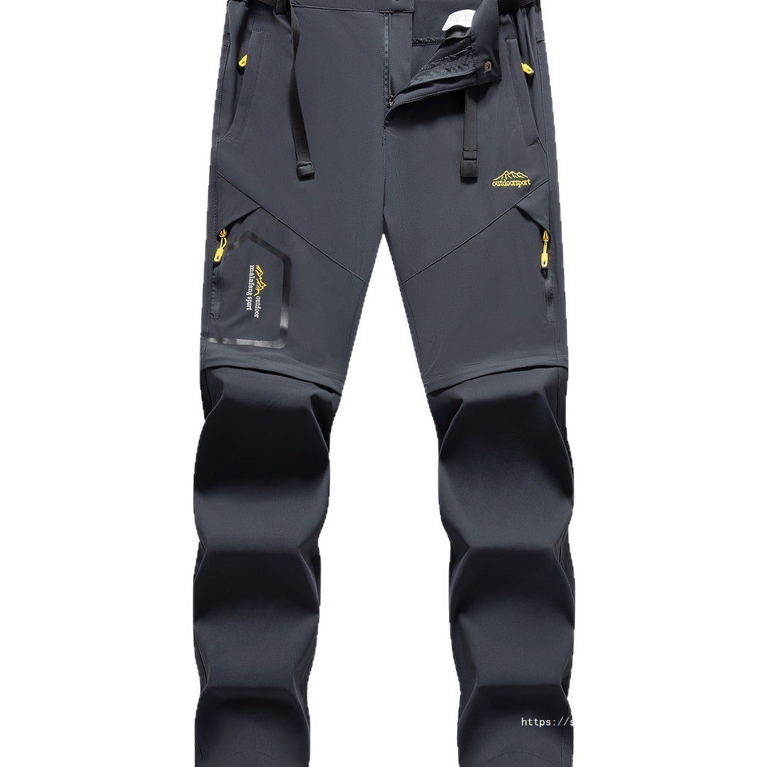 Herren Technische Softshell Zipp‑Wanderhose mit abnehmbaren Beinen und verstellbarem Gürtel Nord Taschen