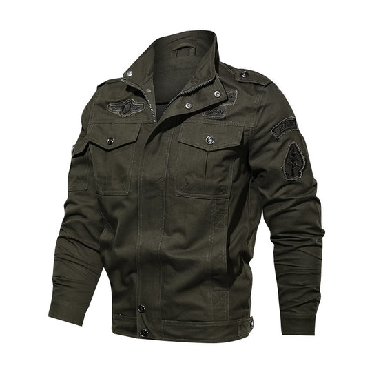 Herren robuste Canvas-Fieldjacke im Military-Utility-Stil mit Schulterpatten und Pattentaschen Nord Taschen