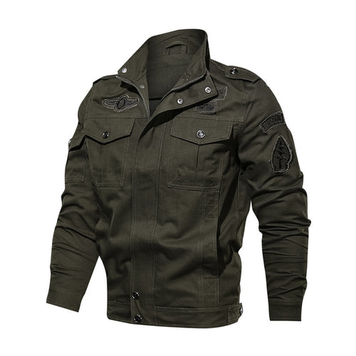 Herren robuste Canvas-Fieldjacke im Military-Utility-Stil mit Schulterpatten und Pattentaschen Nord Taschen