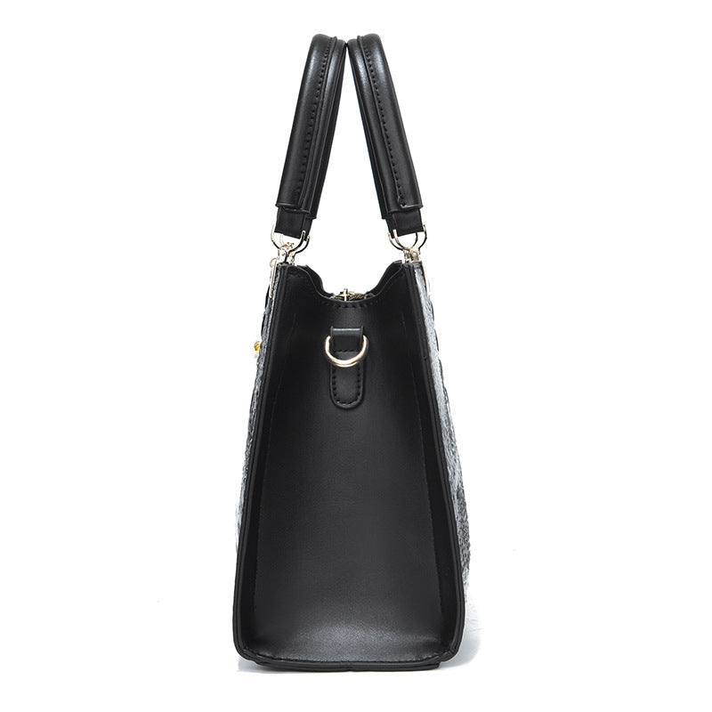 Damen Handtasche mit edler Krokodilprägung und abnehmbarer Clutch Nord Taschen