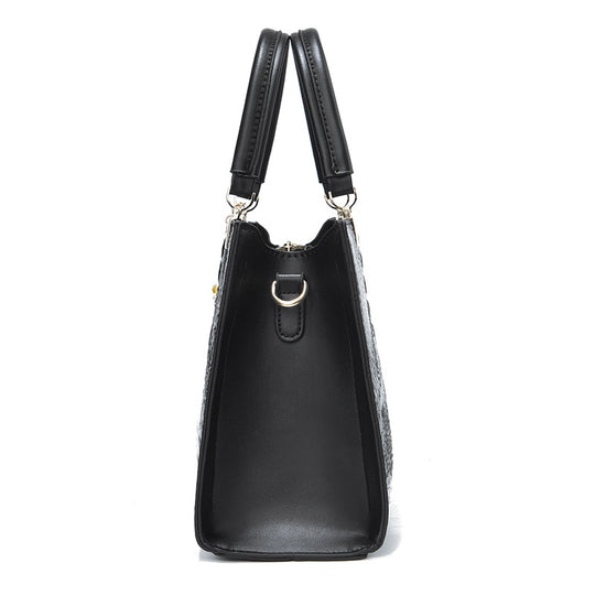 Damen Handtasche mit edler Krokodilprägung und abnehmbarer Clutch Nord Taschen