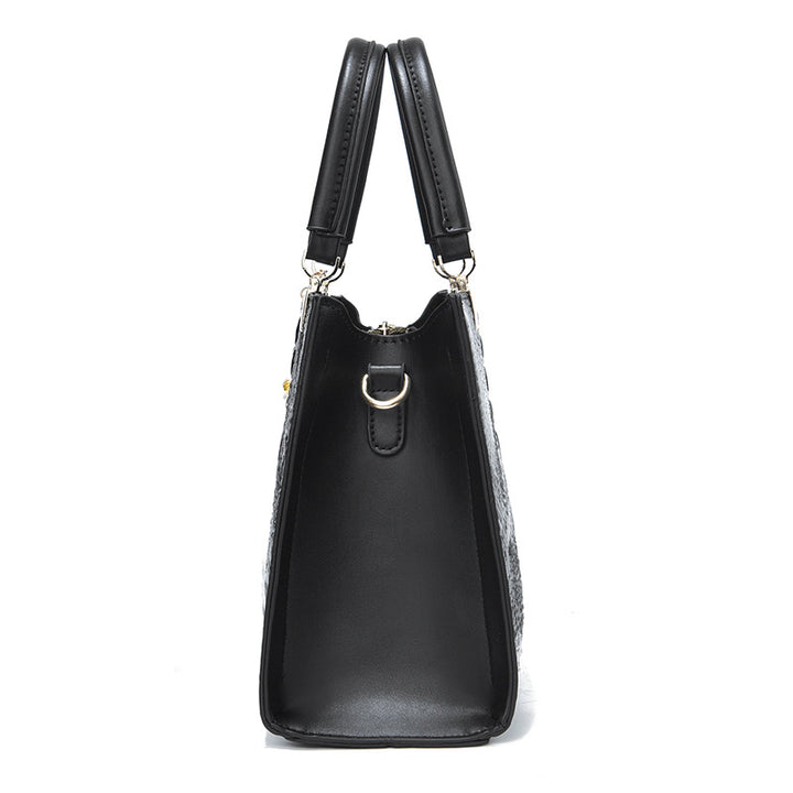 Damen Handtasche mit edler Krokodilprägung und abnehmbarer Clutch Nord Taschen