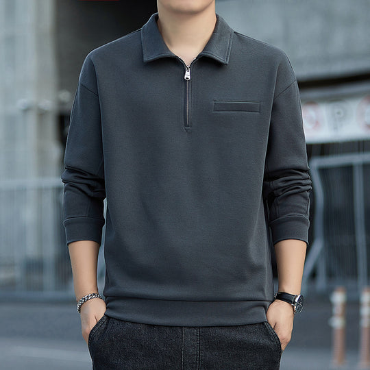 Herren Halbzip-Sweatshirt mit Polokragen und Brustleistentasche Nord Taschen