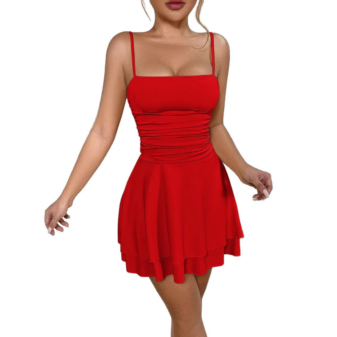 Damen Neckholder Minikleid mit Raffung