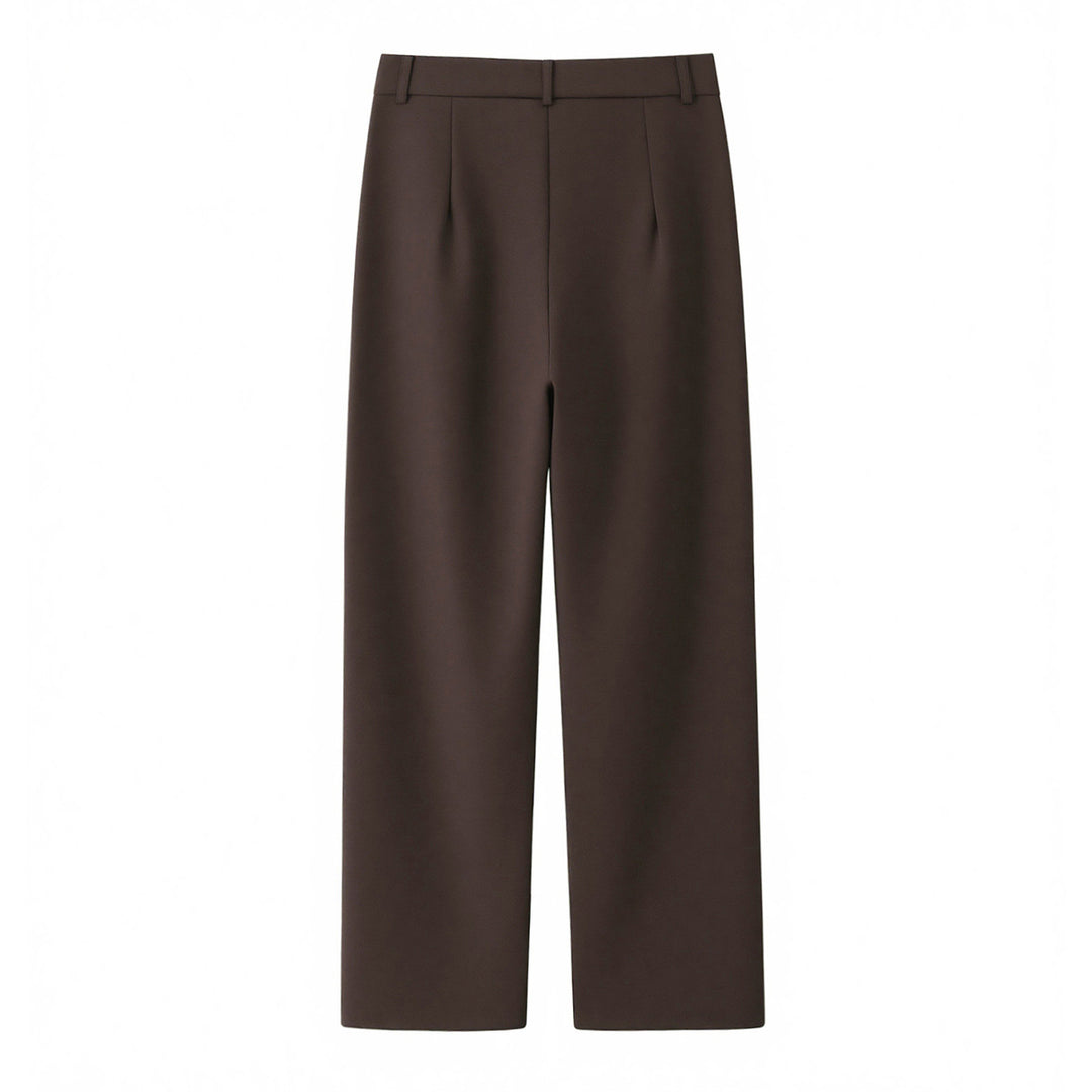 Damen Zweiteiliges Blazer-Set mit Wickelgürtel und weiter Bundfaltenhose Nord Taschen
