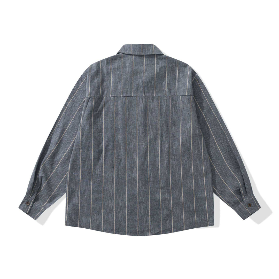 Herren Leichtes Overshirt im Relaxed‑Schnitt mit feiner Streifenstruktur Nord Taschen