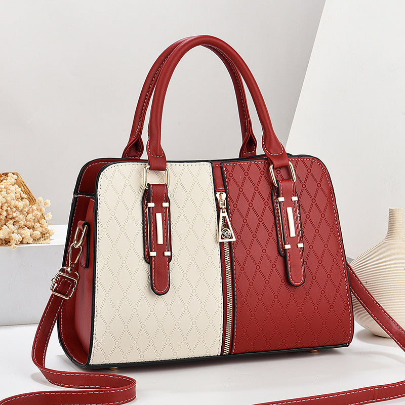 Damen luxuriöse Handtasche mit kontrastierendem Farbdesign und stilvollen Applikationen Nord Taschen