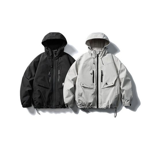 Unisex Wasserdichte technische Kapuzenjacke mit Mehrfach‑Taschen und verstellbarem Saum Nord Taschen