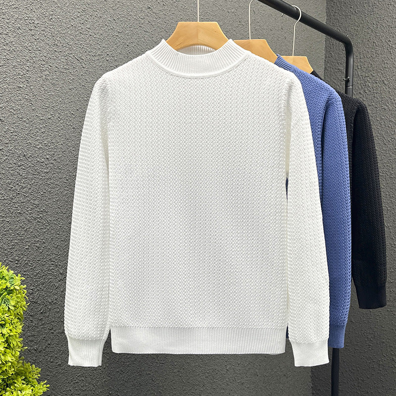 Damen Strukturierter Rollkragenpullover aus feinem Waffelstrick Nord Taschen