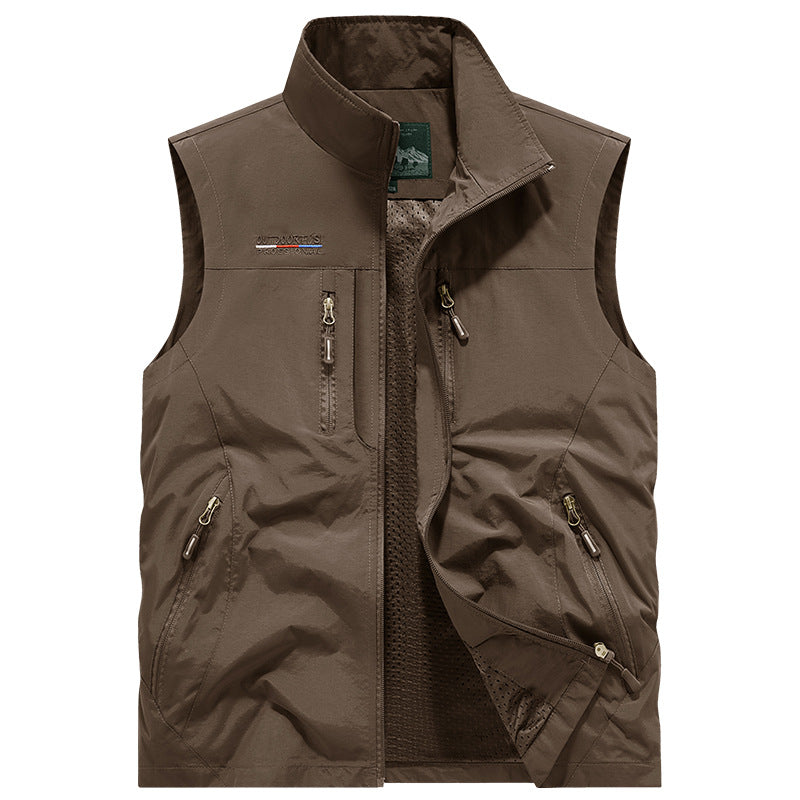 Herren Outdoor-Utility-Anglerweste mit atmungsaktivem Meshrücken und multifunktionalen Taschen Nord Taschen