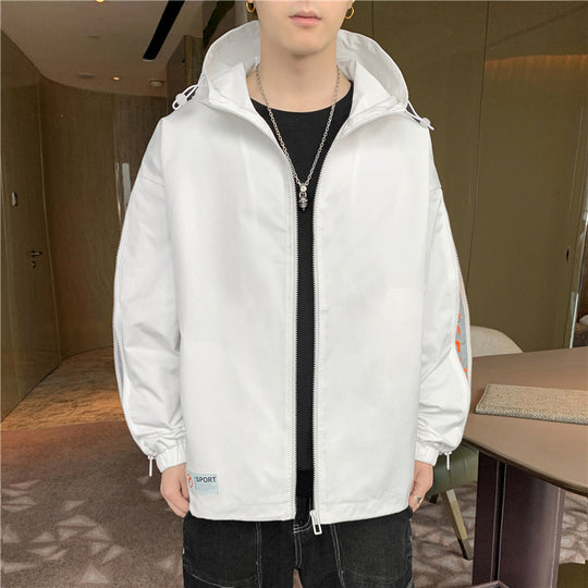 Herren Leichtgewichtige Kapuzenjacke im Oversize-Sportstyle mit Ärmel-Reißverschlüssen Nord Taschen
