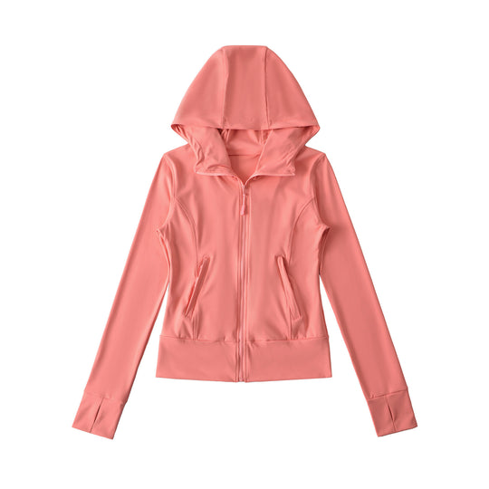 Damen Kapuzen-Sportjacke mit durchgehendem Reißverschluss, taillierter Passform und integrierten Reißverschlusstaschen Nord Taschen