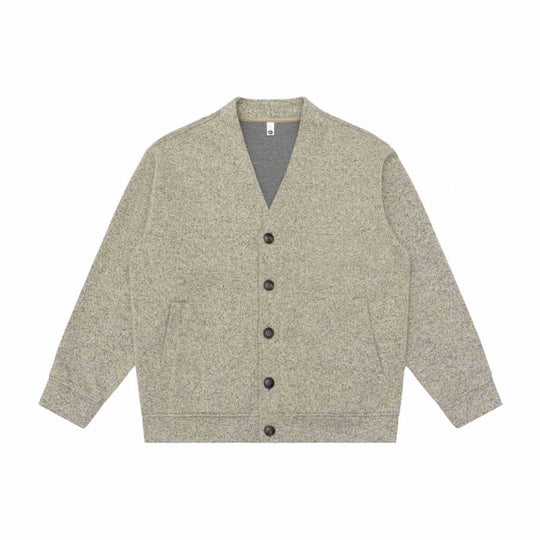 Unisex Oversize-Strickcardigan mit V‑Ausschnitt, durchgehender Knopfleiste und aufgesetzten Eingrifftaschen Nord Taschen