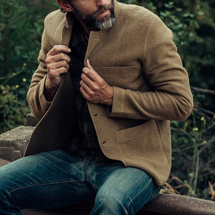 Herren lässige Wolljacke mit modernem Schnitt und praktischen Taschen