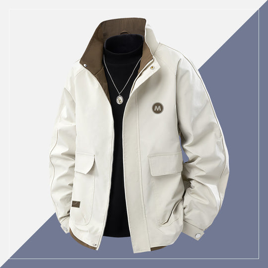 Herren Kurz geschnittene Softshell‑Utility‑Jacke mit Stehkragen und Pattentaschen Nord Taschen