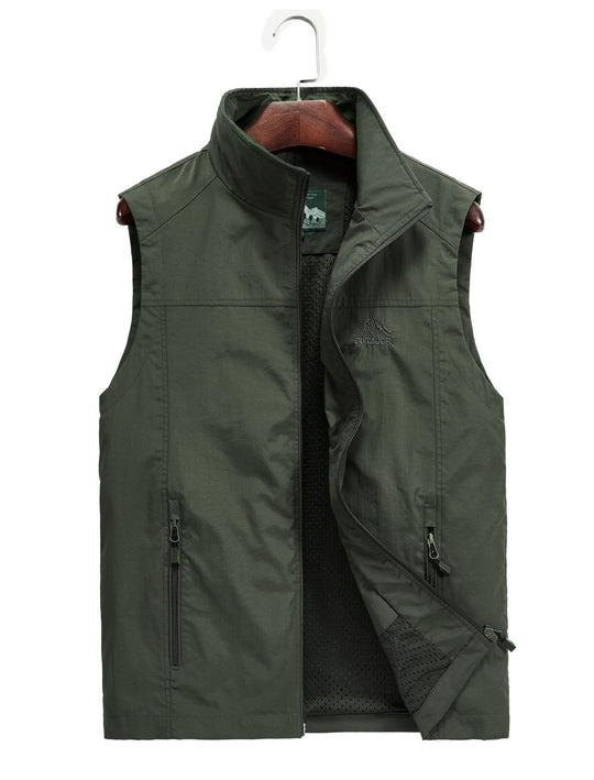 Herren Utility-Outdoorweste mit atmungsaktivem Meshfutter, Reißverschluss‑Taschen und verstellbarem Saum Nord Taschen