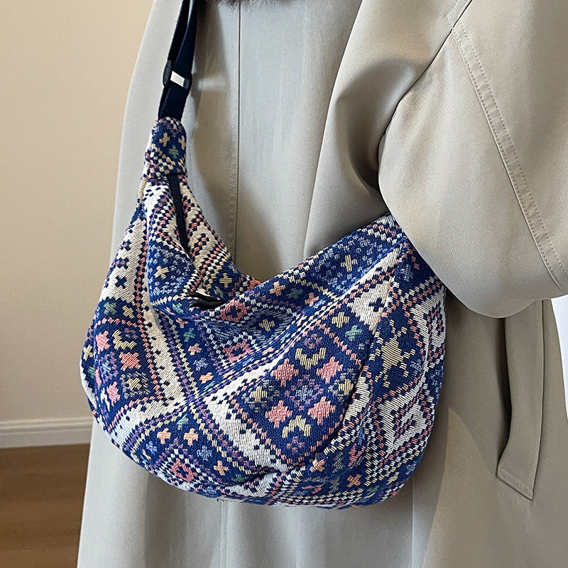 Damen Hobo-Tasche mit buntem geometrischem Muster Nord Taschen