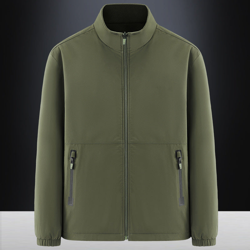 Herren Minimalistische technische Allwetter-Softshelljacke mit Stehkragen und wasserabweisenden Reißverschlüssen Nord Taschen