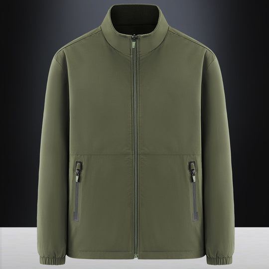Herren Minimalistische technische Allwetter-Softshelljacke mit Stehkragen und wasserabweisenden Reißverschlüssen Nord Taschen