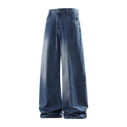 Damen Weite hochtaillierte Baggy-Jeans im Vintage-Look mit extra weitem Bein Nord Taschen