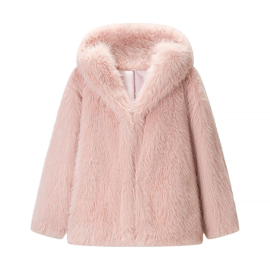 Damen Kurzjacke aus Kunstpelz mit voluminösem Schalkragen und Oversize-Silhouette Nord Taschen