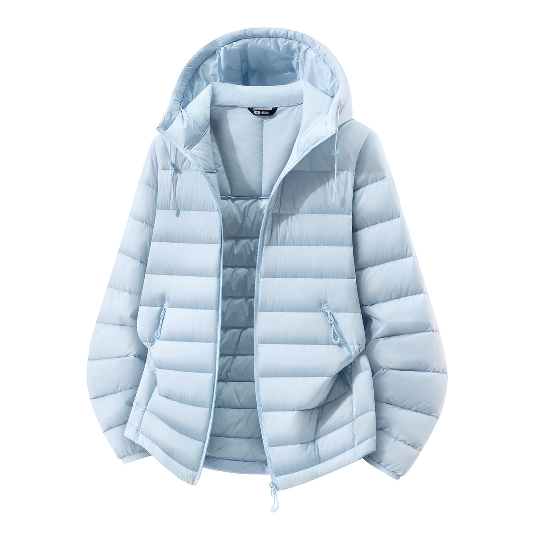 Damen leichte Stepp-Kapuzenjacke mit Thermofutter und Zwei-Wege-Reißverschluss Nord Taschen